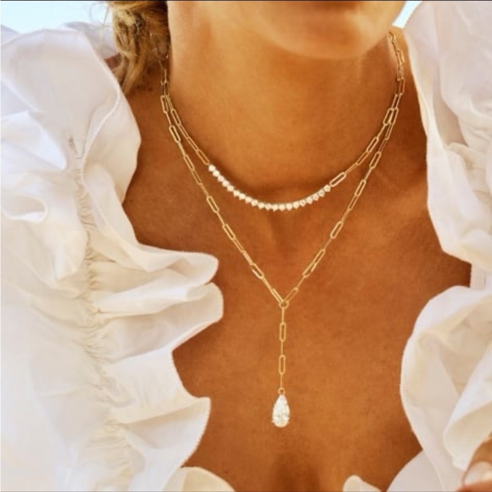 Baby Samantha Teardrop Lariat Necklace